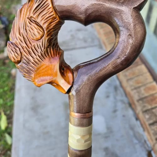 Customer photo review of Elegant Carved Walking Sticks for Women - Stylish Red Canes for Support and Mobility