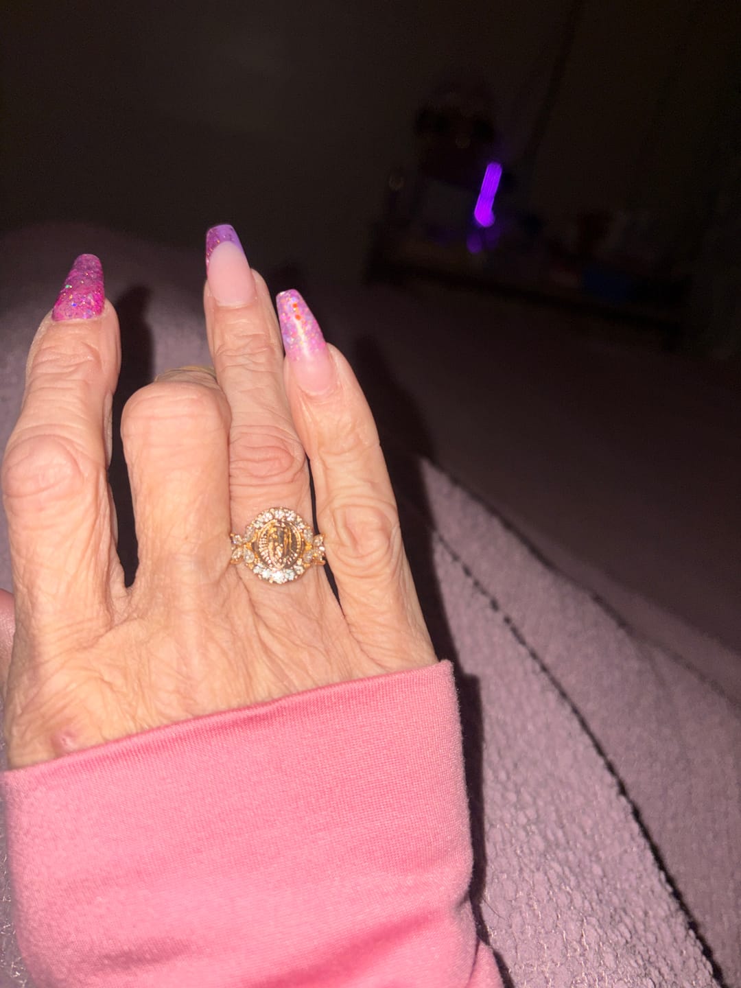 Customer photo review of FREE Today: Elegant Virgin Mary Emblem Ring: Sacred Detail for Daily Devotion