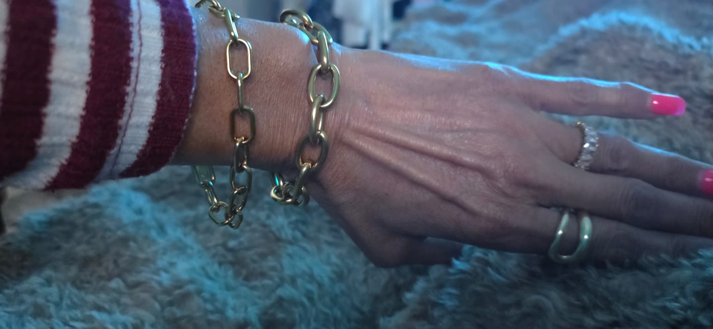 Customer photo review of Tulum Chunky Paperclip Bracelet (Bundle)