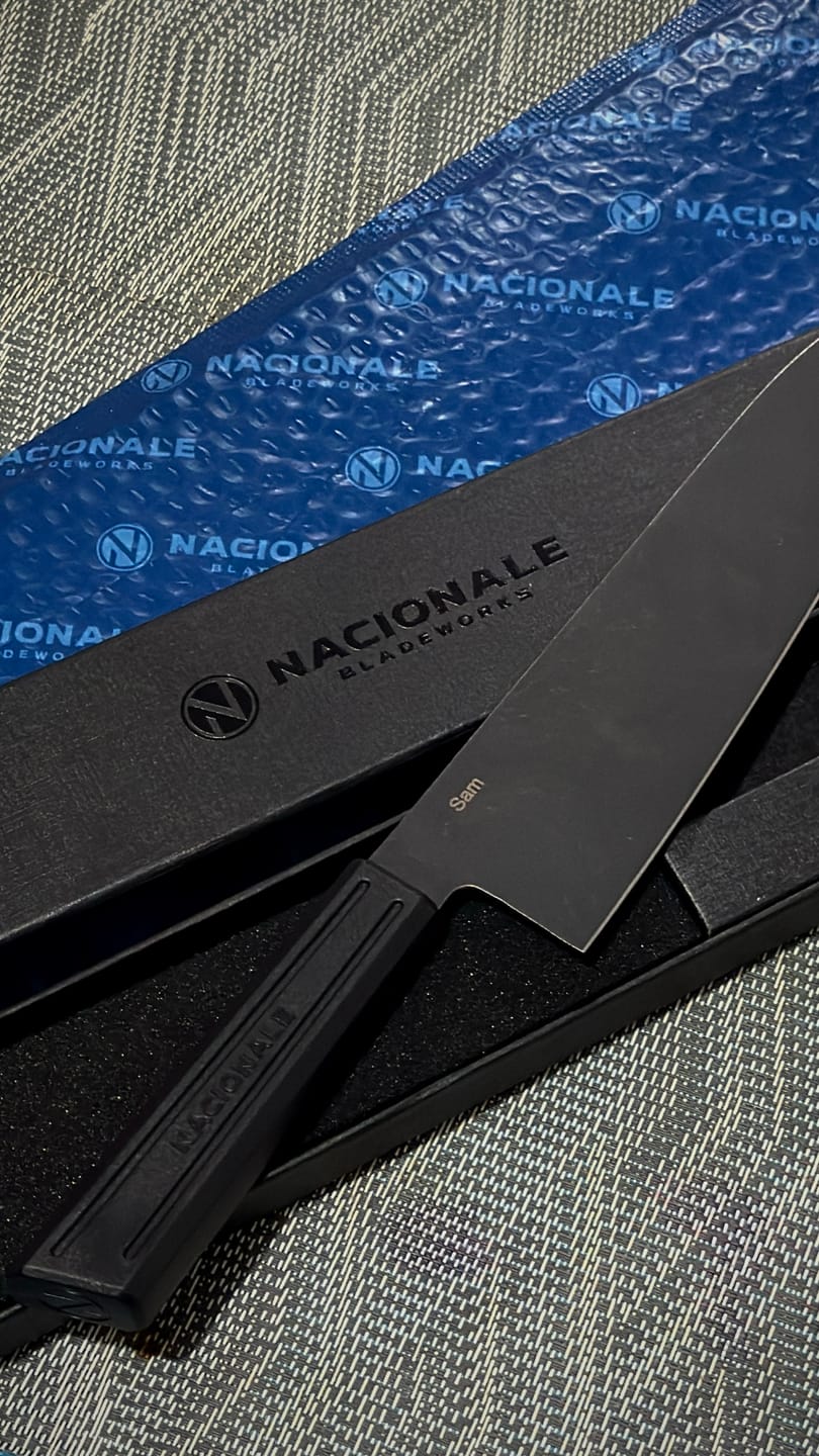 Customer photo review of 190mm Magnetic Knife Guard. Blackout PU