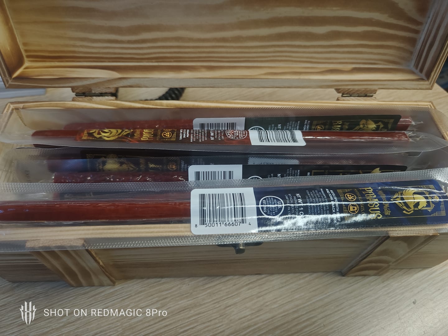 Customer photo review of Mythical Meats® DELUXE Loot Crate - 20 Snack Sticks Included!