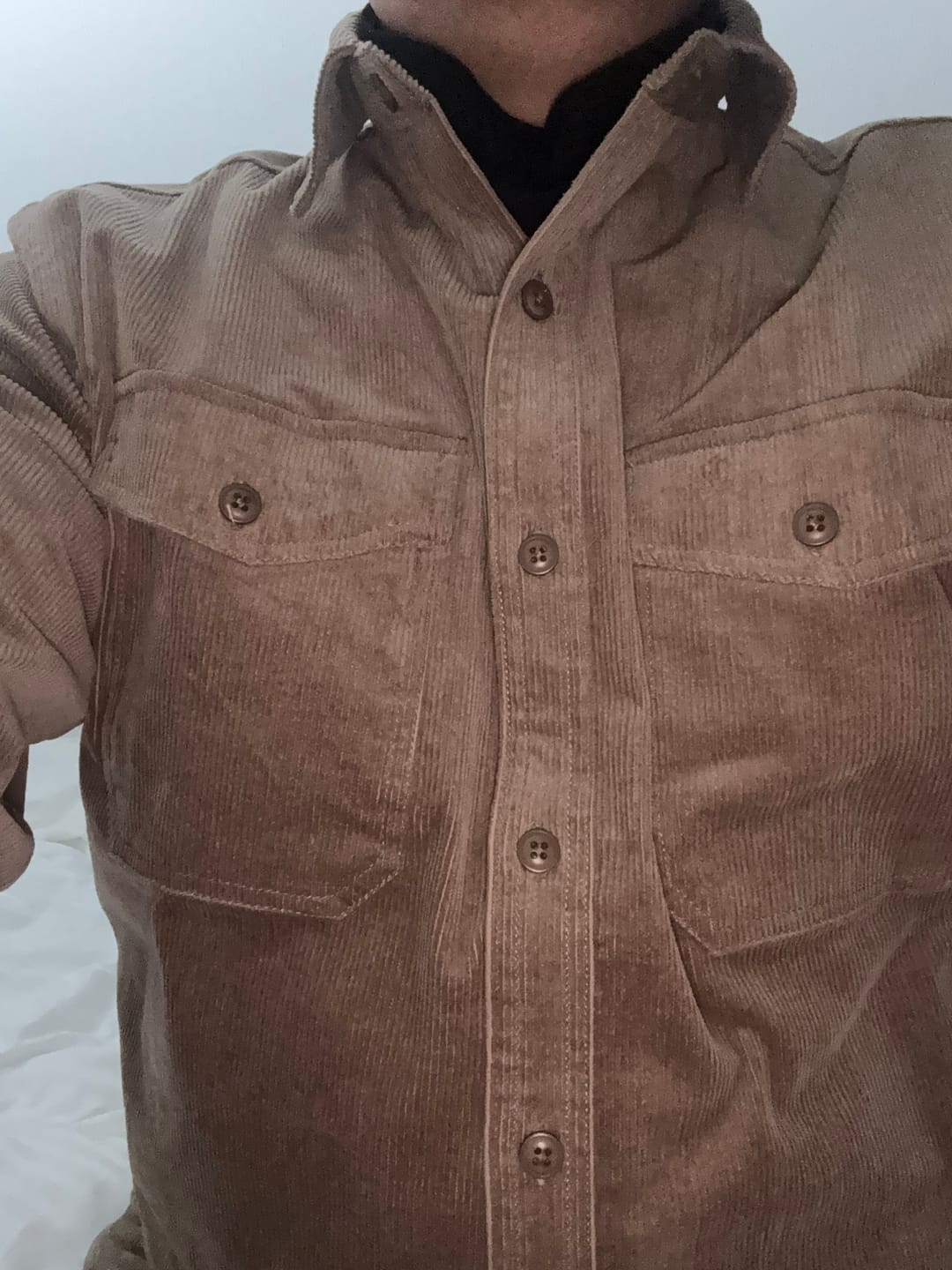 Customer photo review of 多色展開　ワークポケット付き細畝コーデュロイ長袖シャツ