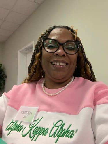 Customer photo review of Delta Theta Omega Sweatshirt-preorder