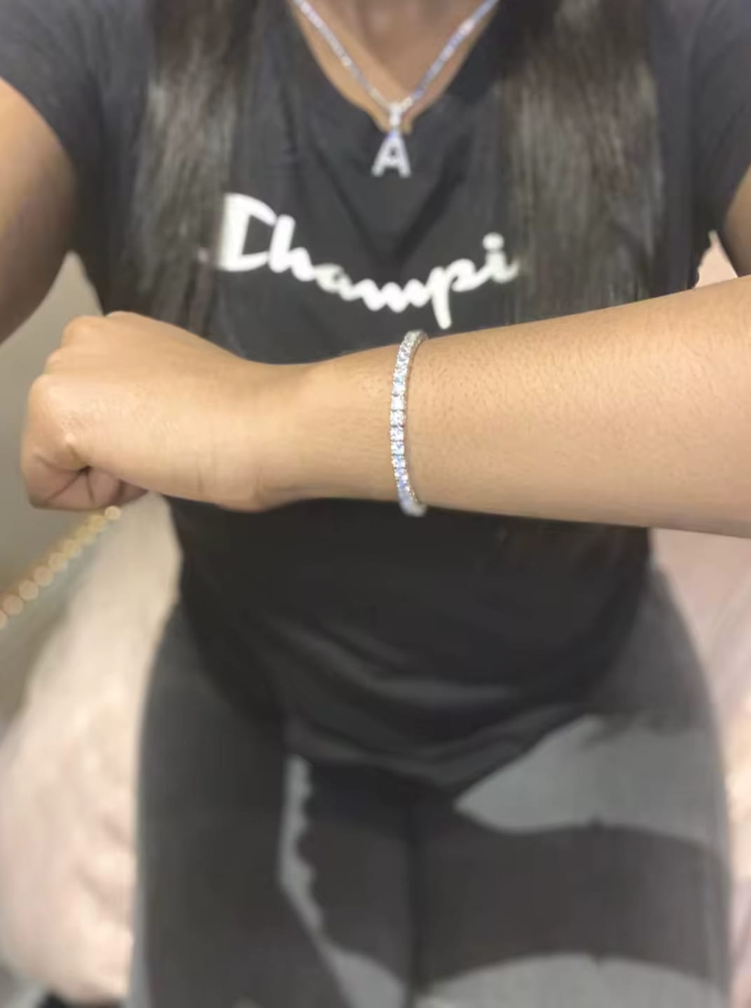 Customer photo review of Moissanite Tennis Bracelet