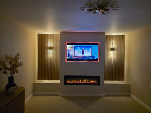 Customer photo review of Ambio Wireless Sconce • Black / Gold