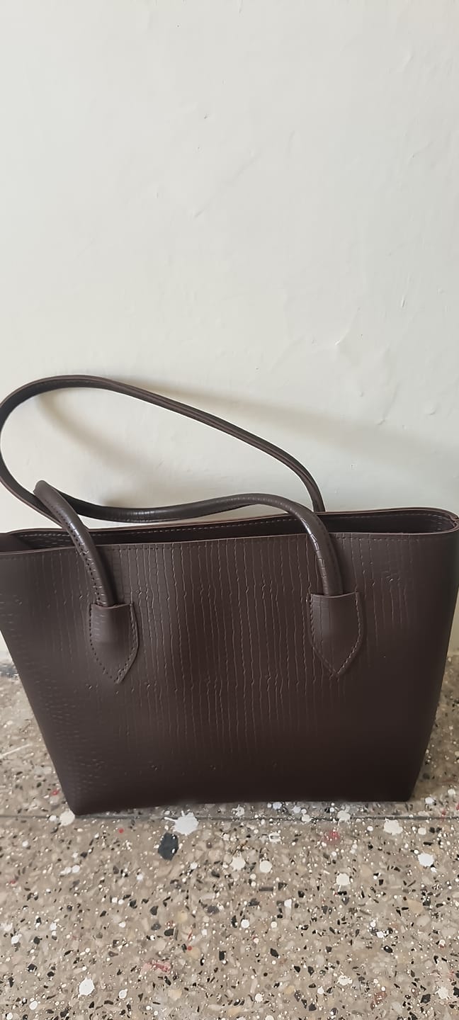 Customer photo review of Brown Belle Croc Tote Bag