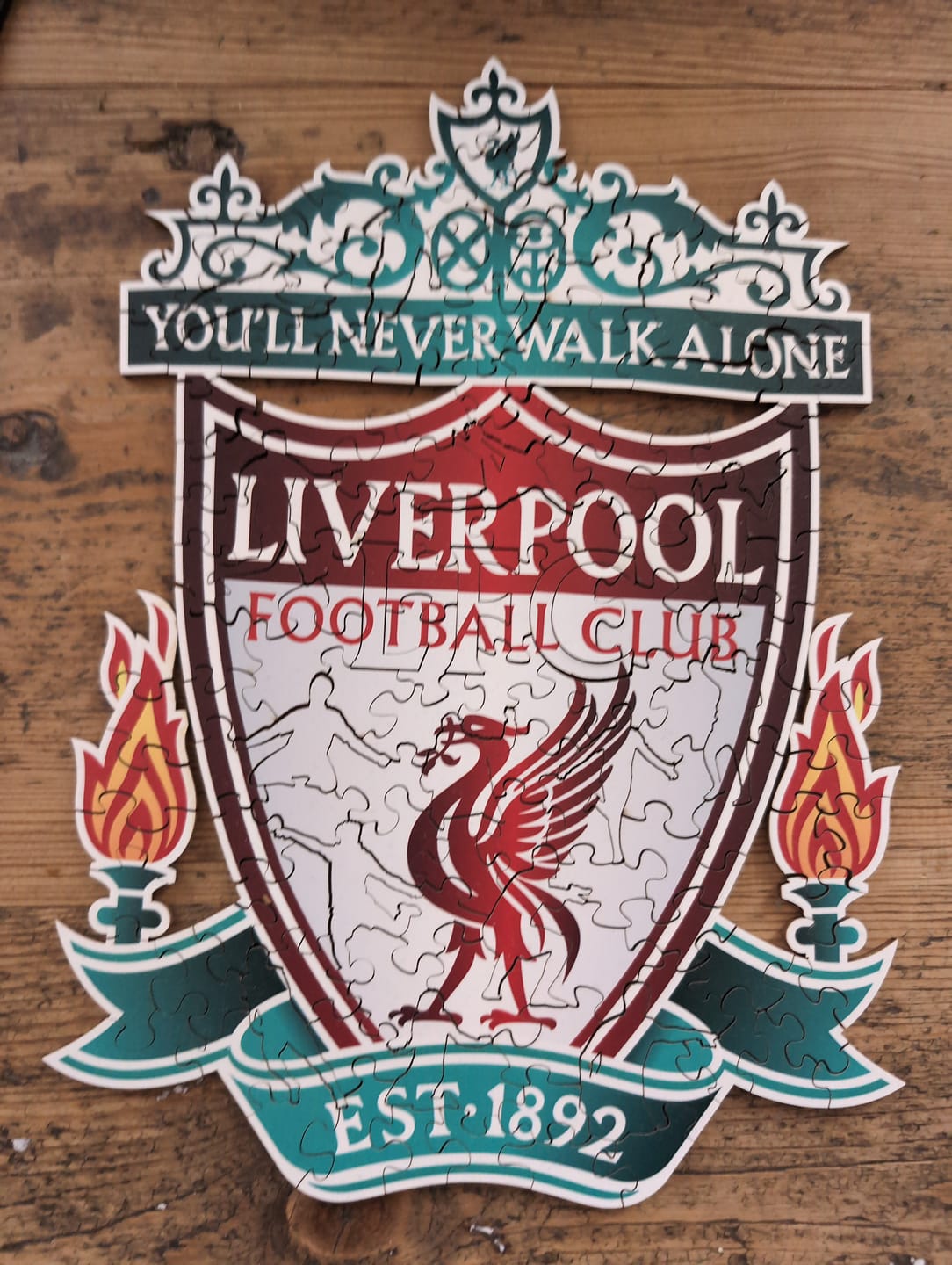 Customer photo review of Liverpool FC® Logo - Wooden Puzzle