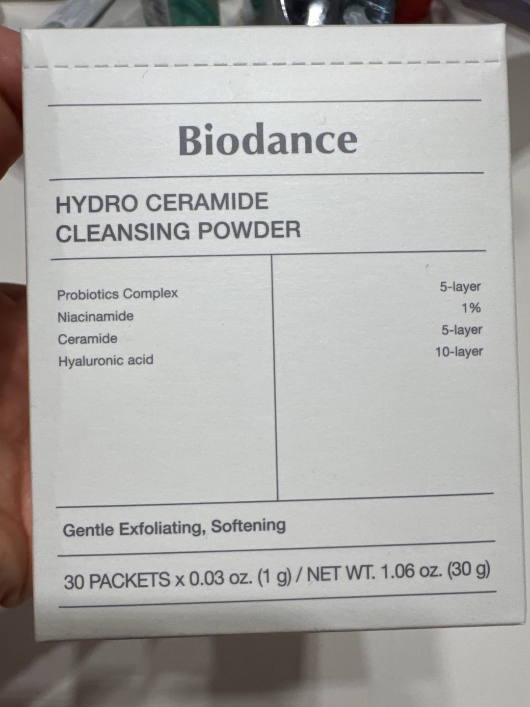 Customer photo review of Enzīmu pūderis Biodance Hydro Ceramide Cleansing Powder