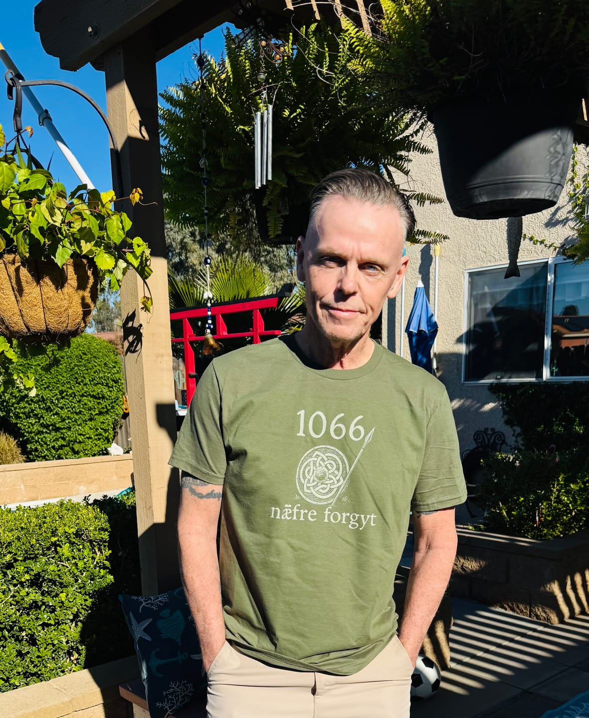 Customer photo review of Hastings 1066 Never Forget in Old English Unisex Lightweight T-Shirt