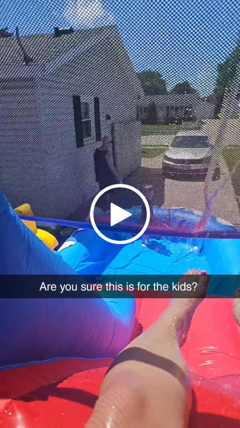 Customer video review of 21ft Commercial Inflatable Slide Pool Bouncy Slide with Blower for Kids