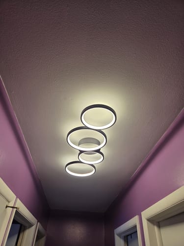 Customer photo review of Modern 4-Light Halo Dimmable LED Semi Flush Mount