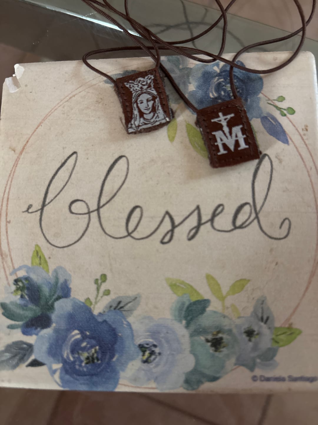 Customer photo review of OLMC Mini | Our lady of Mt. Carmel Premium Brown Scapular