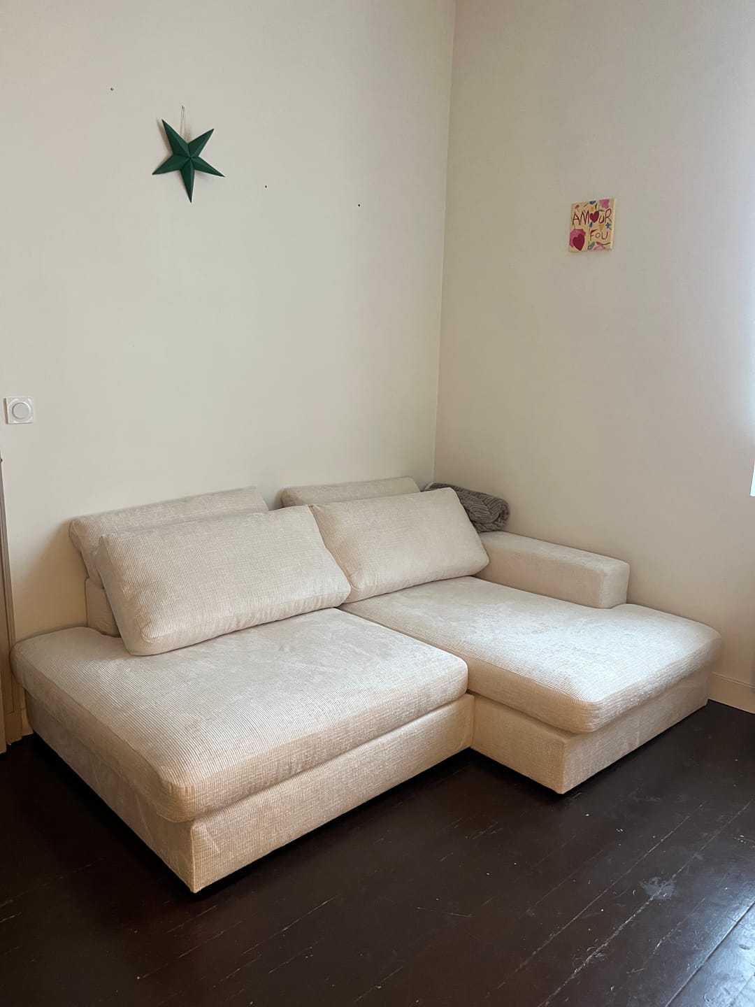 Customer photo review of Canapé d'angle convertible grande méridienne MONTPARNASSE