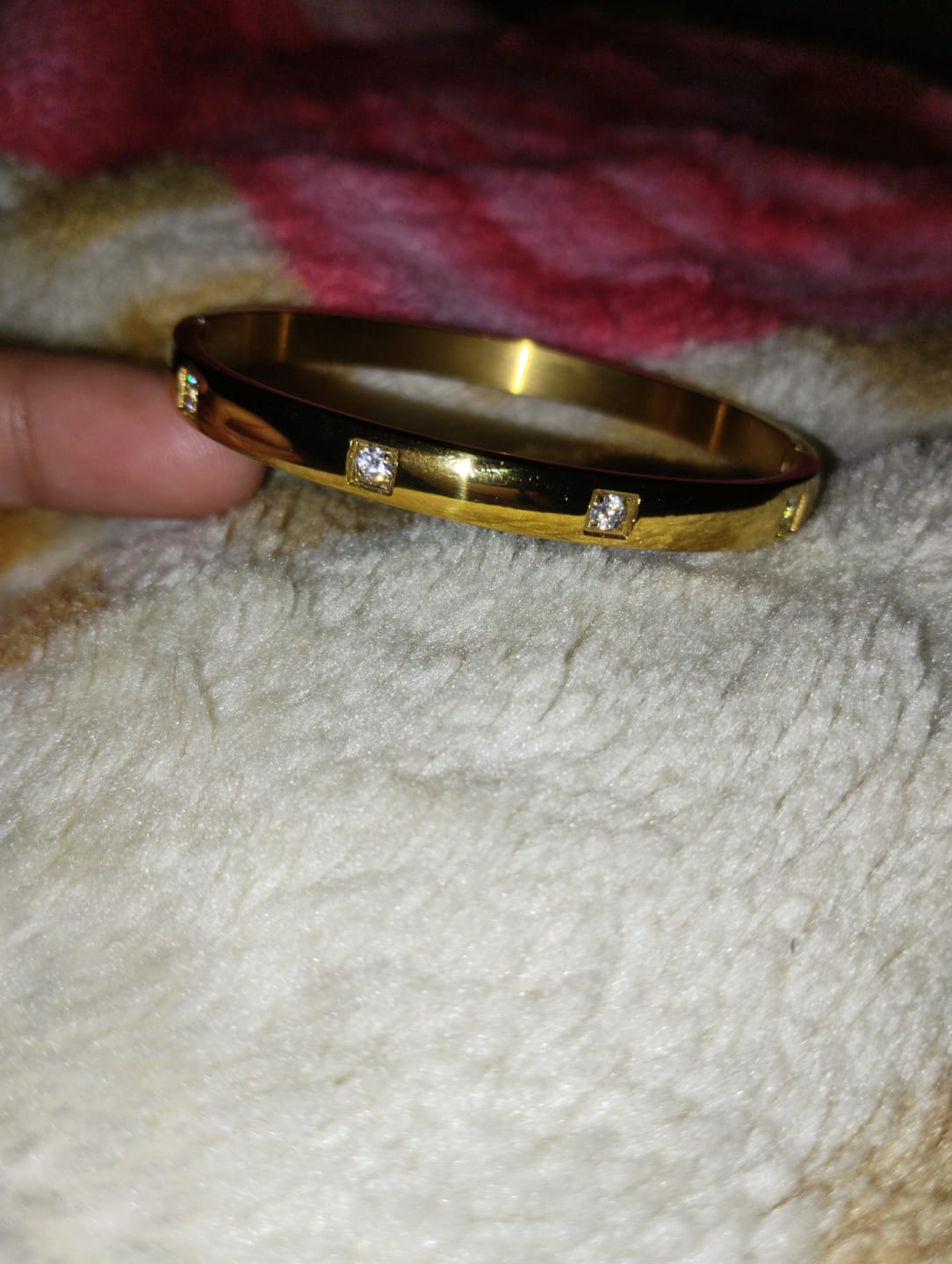 Customer photo review of Dazzling Stone Bangle Bracelet