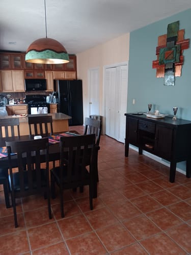 Customer photo review of Oversized Industrial Copper Patina Metal Dome Pendant Light