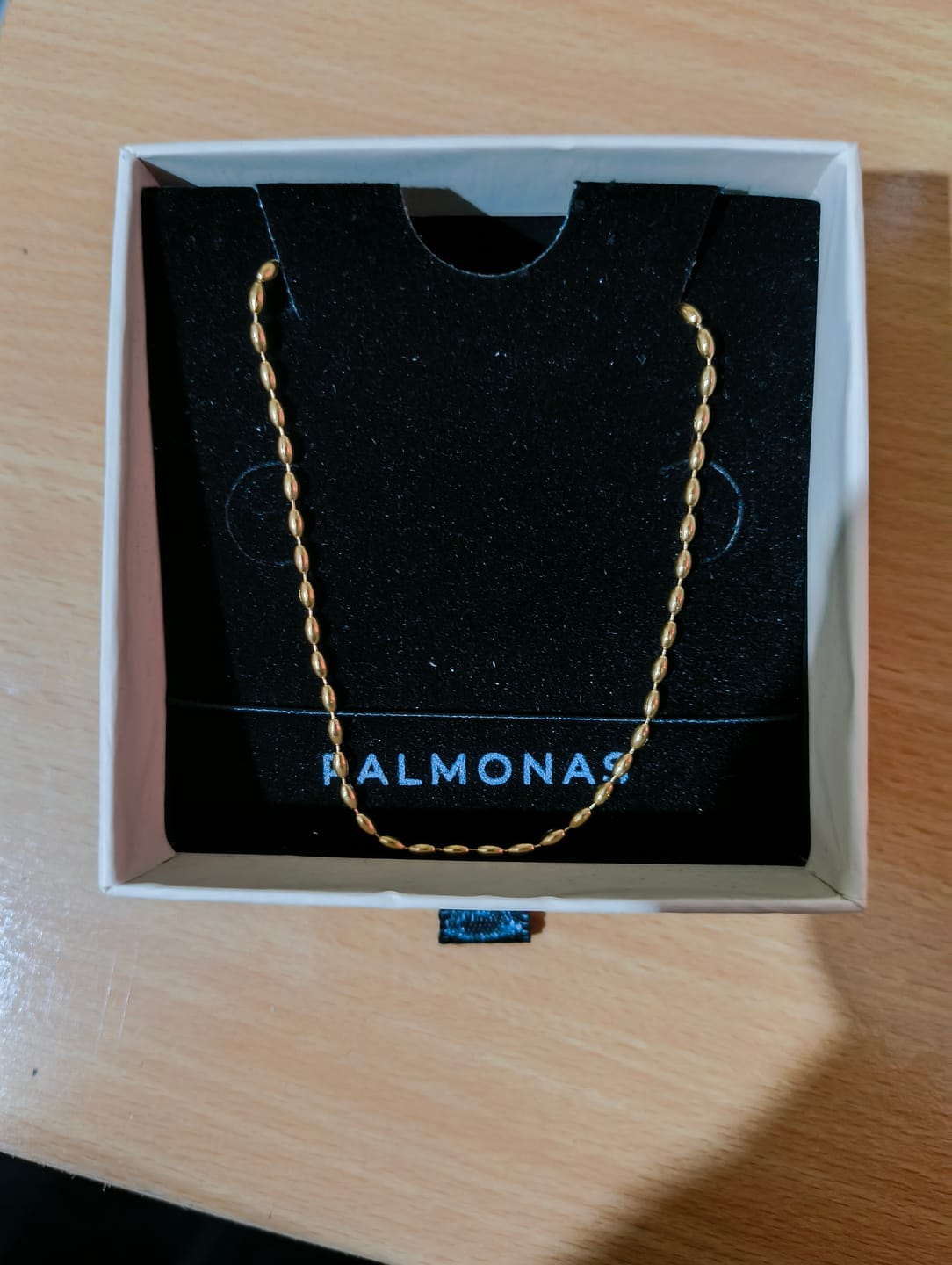 Customer photo review of Gold Beaded Necklace
