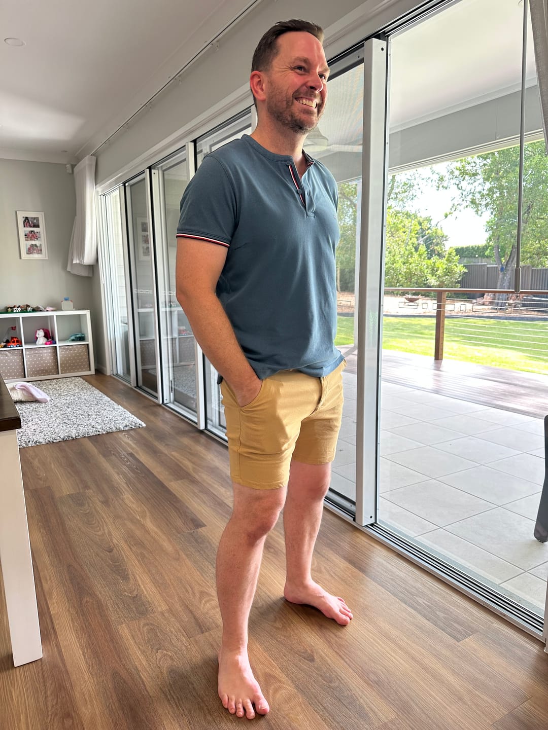 Customer photo review of Ultra-Stretch 7" Chino Shorts - Beige