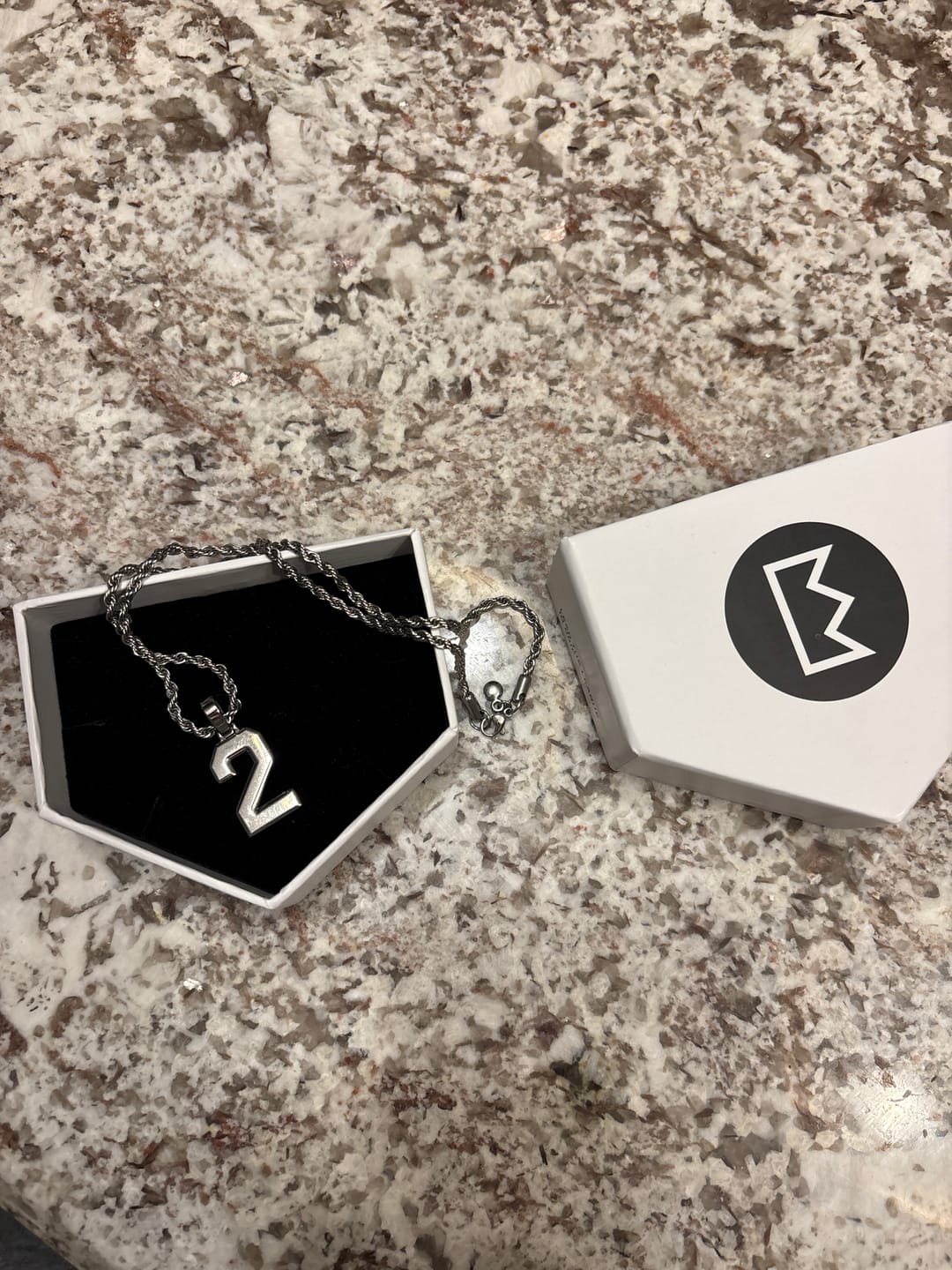 Customer photo review of Signature Jersey Number Pendant in Silver