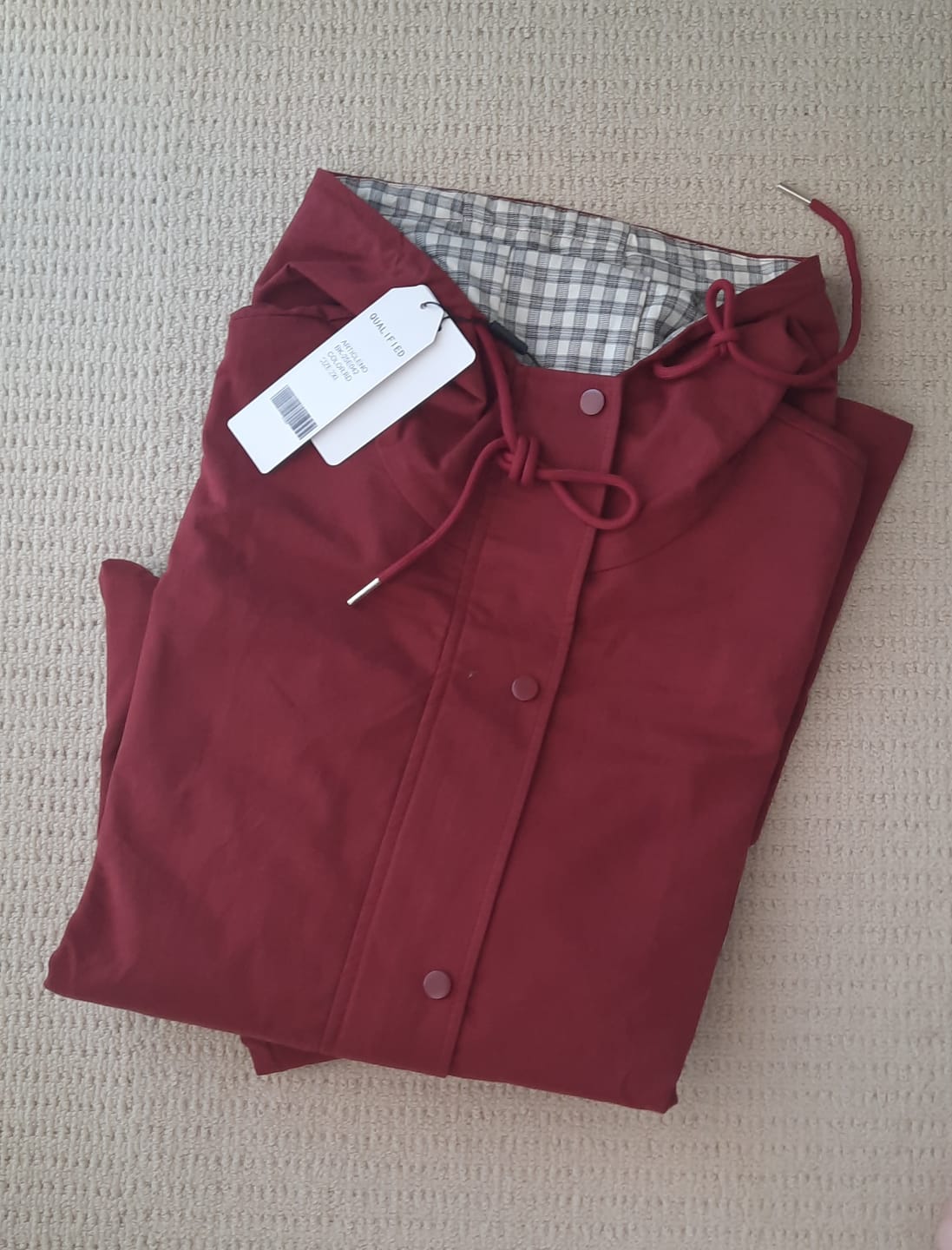 Customer photo review of Plus Size Women Autumn Pure Color Hooded Cotton Cardigan Coat