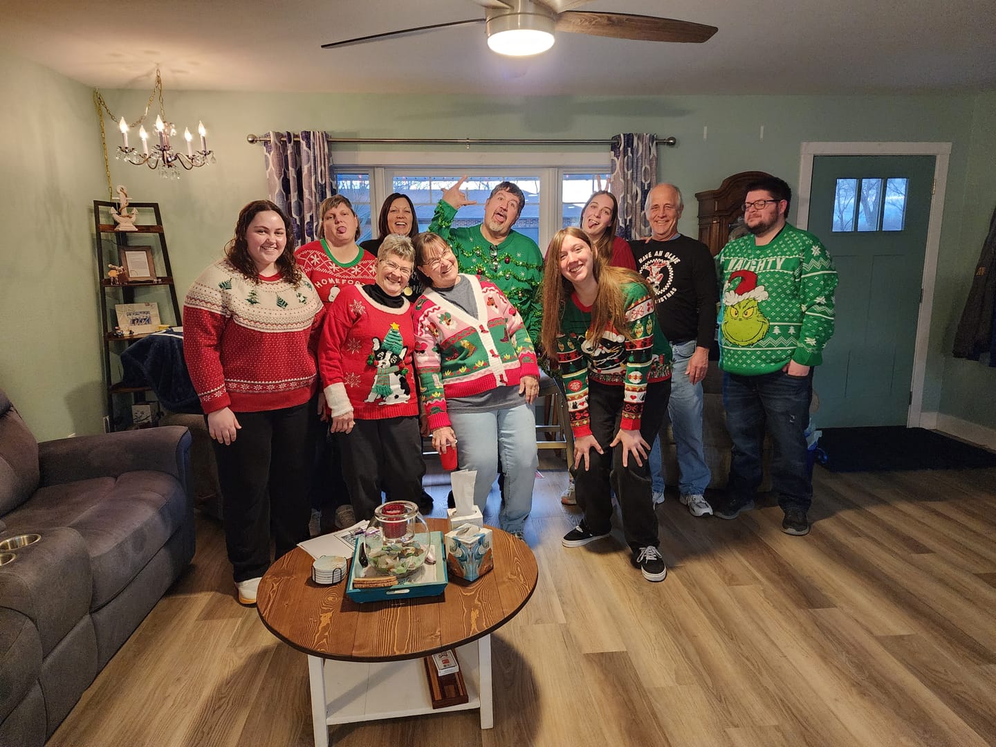 Customer photo review of Office Christmas Sweater Party Murder Mystery Game Kit