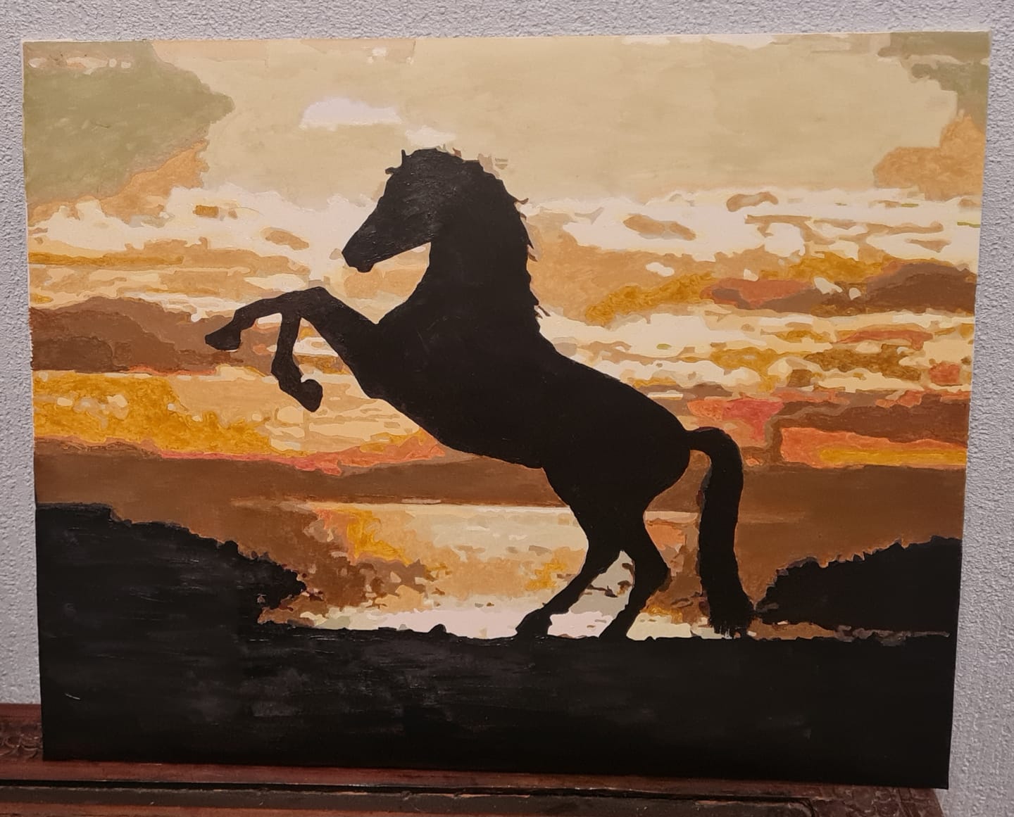 Customer photo review of Horse Diy Paint By Numbers Kits WM-1466