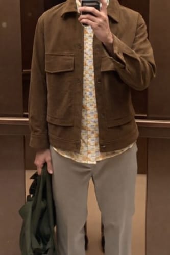 Customer photo review of Corduroy Jacket - Brown
