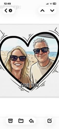 Customer photo review of Vrolijke Karikatuur Hart Tegel – Jouw Foto als Expressieve Karikatuur