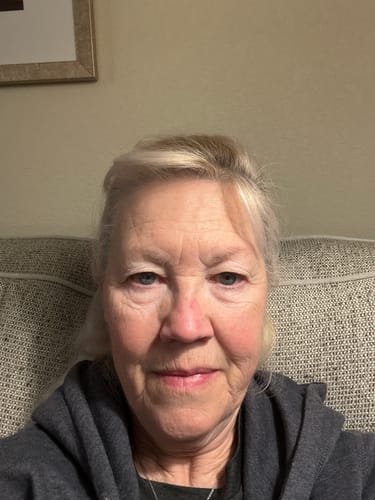 Customer's close-up photo showing their hydrated face after using Deep Collagen Cream.
