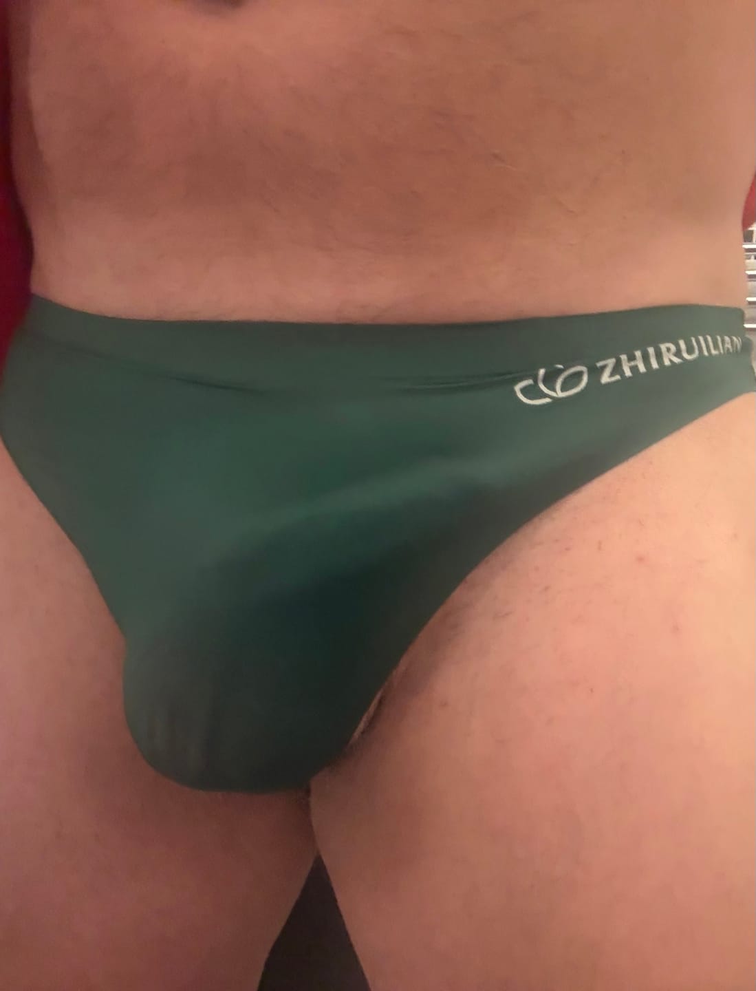 Customer photo review of 4-pack Men's Sexy Solid Color Letter Seamless Thong