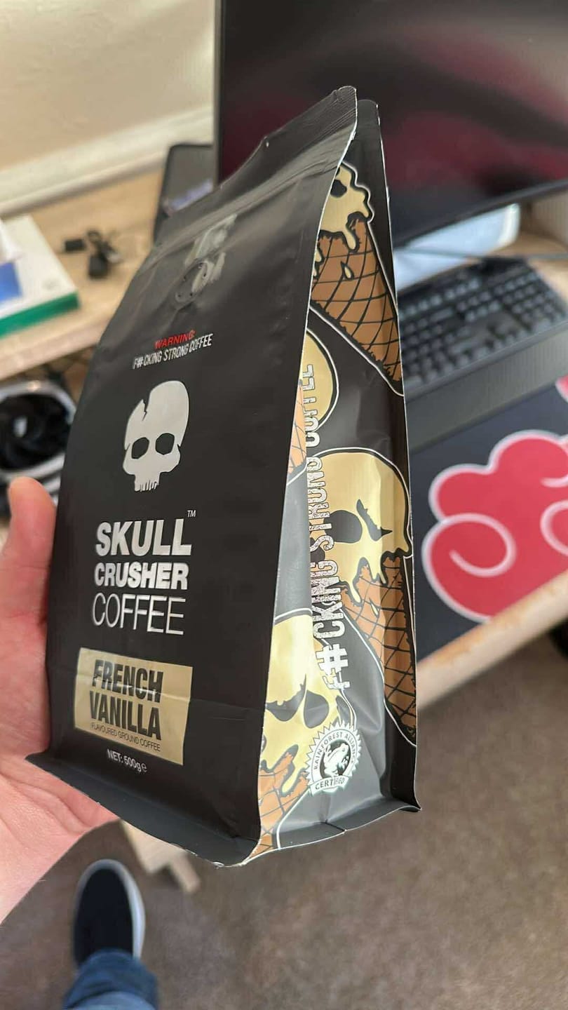 Customer photo review of Skull Crusher Coffee - French Vanilla