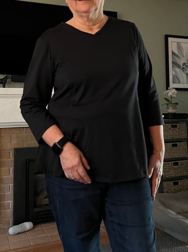Customer photo review of Anti-Muffin Top Flowy 3/4 Sleeve