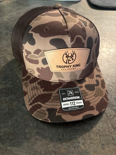 Customer photo review of Custom Leather Patch Five-Panel Trucker Hat - Richardson 112PFP
