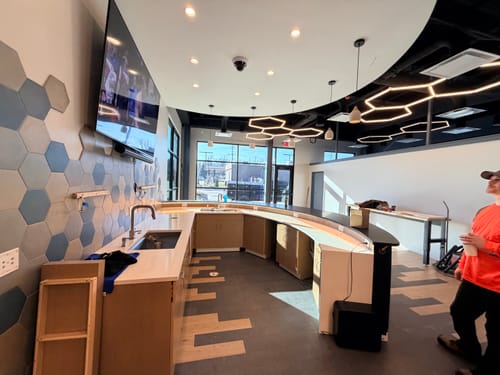 Customer photo review of LED Hexagon Garage Lights Custom Order