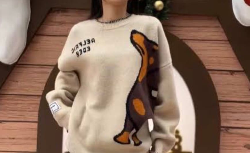 Customer photo review of Aelfric Eden Hand Drawn Dachshund Jacquard Sweater