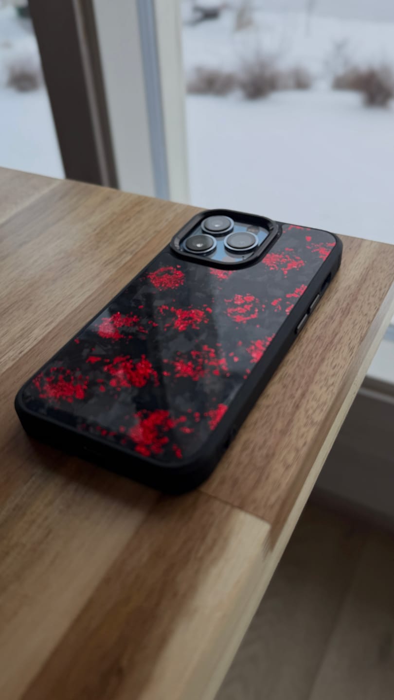 Customer photo review of Forged Carbon Case Red