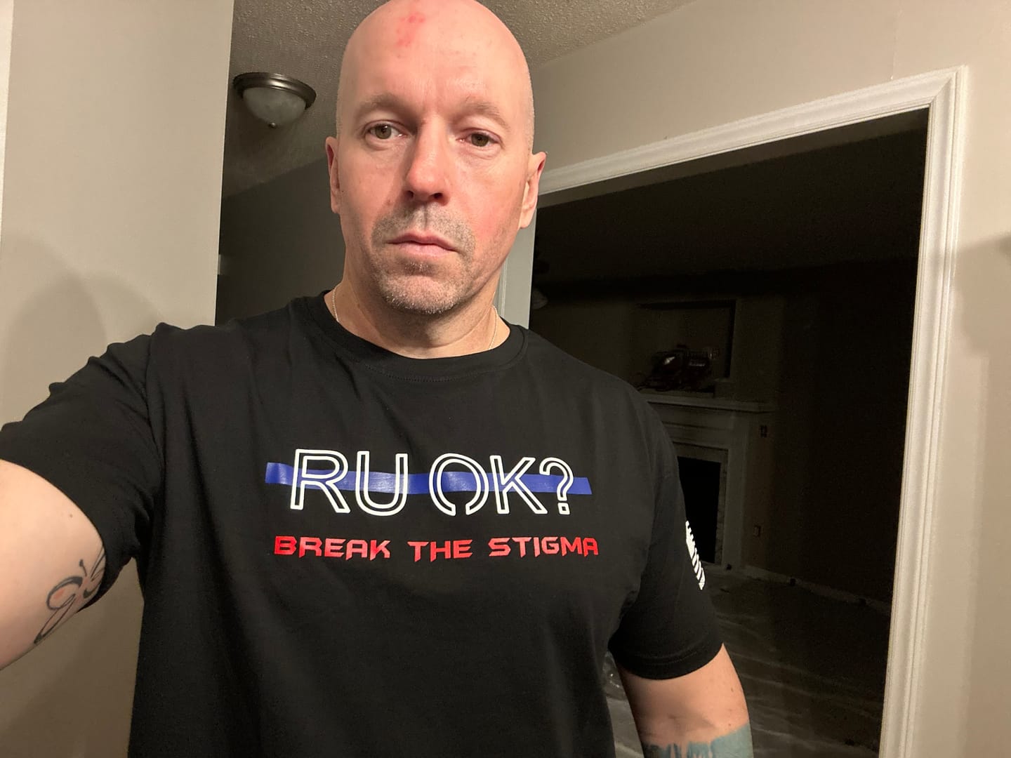 Customer photo review of Stigma-Breaking Unisex Tee- Blue Line