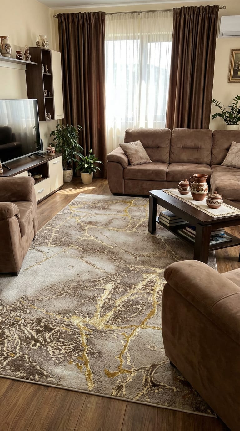 Customer photo review of Covor Eterna Marble Bej/Gold, Living, Dormitor, Modern