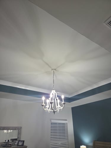 Customer photo review of 5-Light Distressed White Shabby Chic Candle Style Chandelier