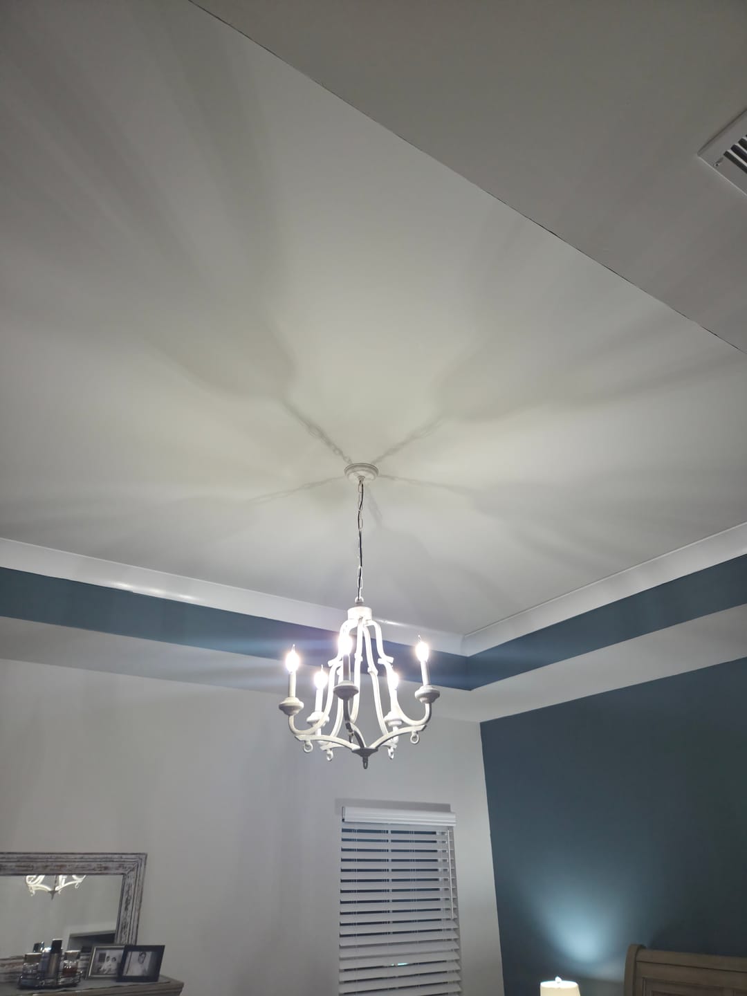 Customer photo review of 5-Light Distressed White Shabby Chic Candle Style Chandelier