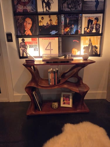 Customer photo review of Mid Century Record Stand Vinyl Storage Solution