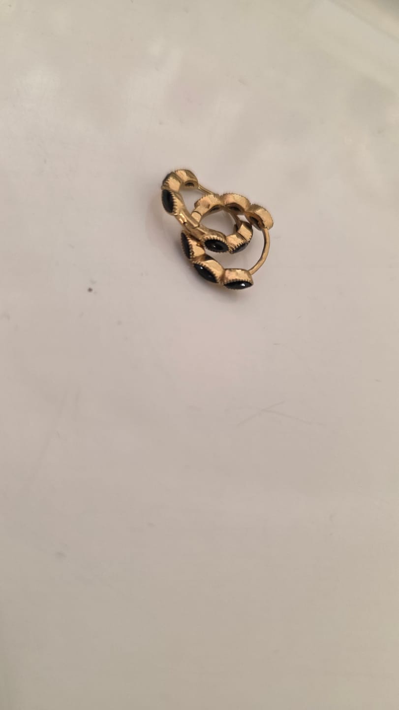 Customer photo review of Onyx Tiny Hoop Earrings