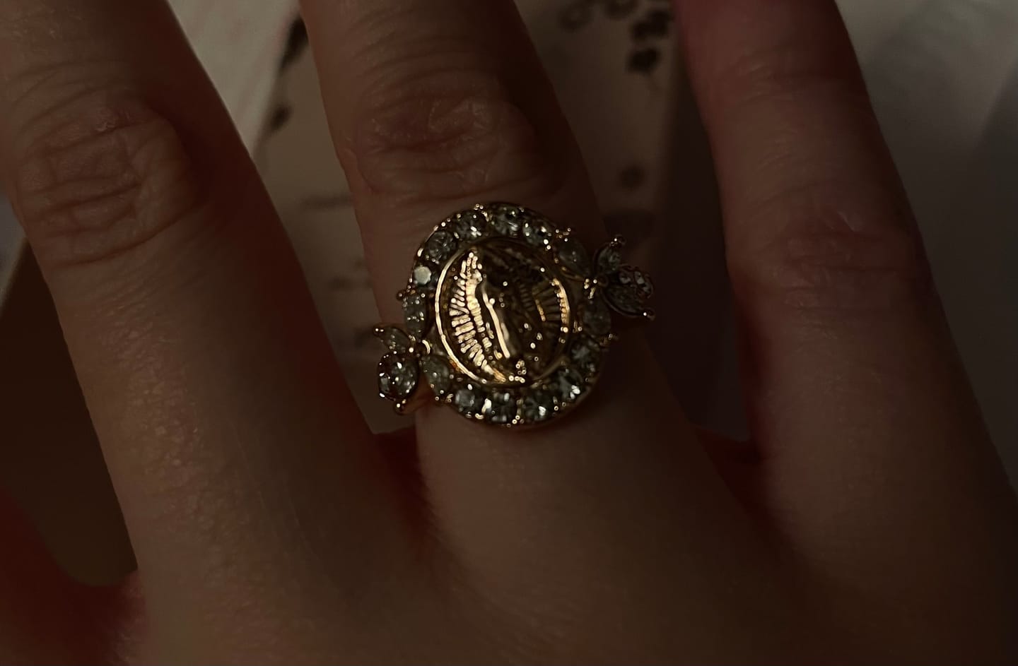 Customer photo review of FREE Today: Elegant Virgin Mary Emblem Ring: Sacred Detail for Daily Devotion