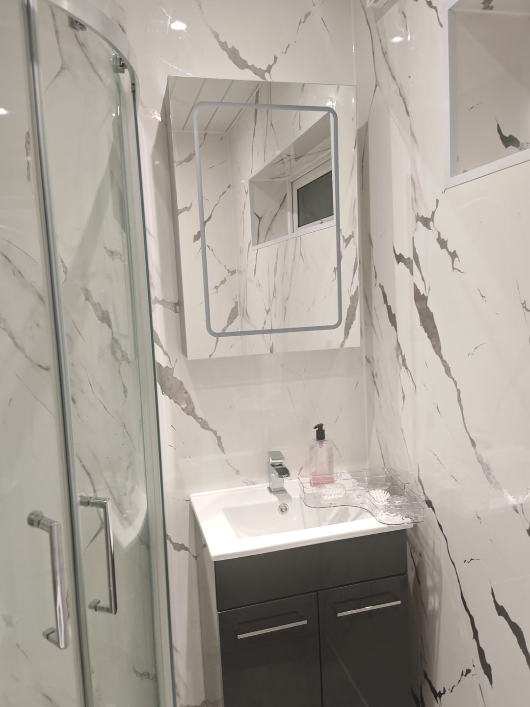 Customer photo review of 10mm Silvara Marble Gloss Shower Panel 1M x 2.4M