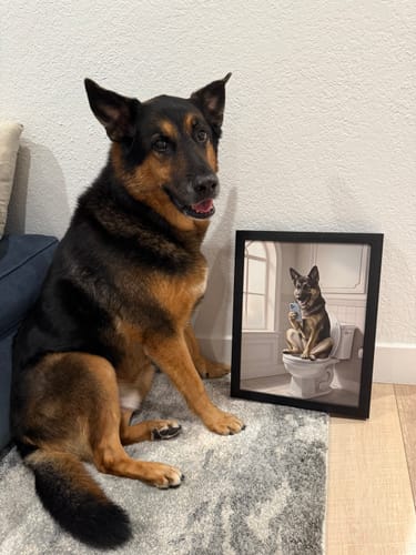 Customer photo review of Artzuzu Custom Portrait For Pets - The Porcelain Throne