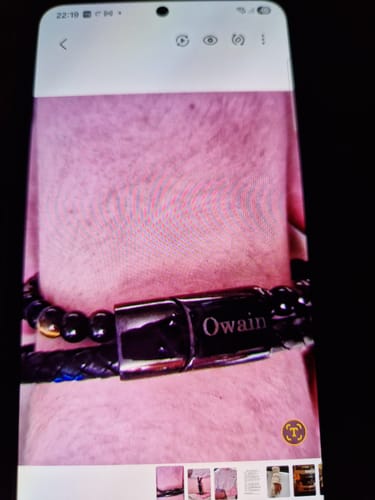 Customer photo review of To My Grandson - 21cm Leather and Bead Bracelet - JWL Men's Bracelet