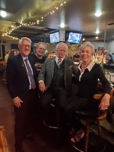 Customer photo review of Barry. Wang 4PCS Purple Geometry Plaid Tie Hanky Cufflinks Tie Clip Set