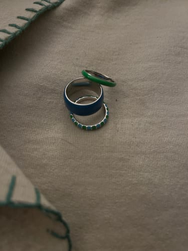 Customer photo review of GREEN & CELESTE THIN RING