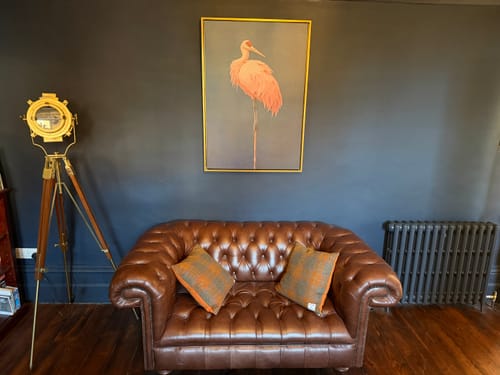 Customer photo review of Pink Crane on Blue Print