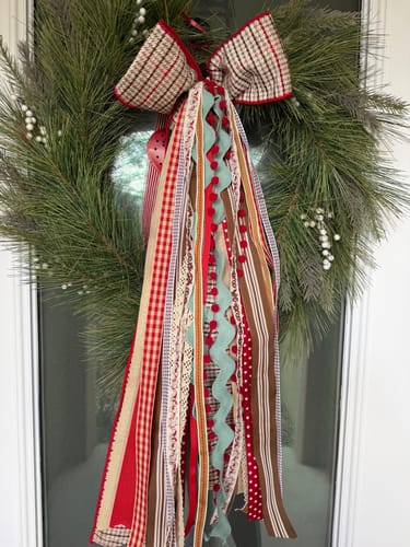 Customer photo review of Gingerbread Cottage Wreath Ribbon