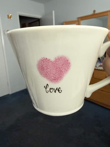 Customer photo review of Belleek Classic Flared Mug Hand Painted - Love